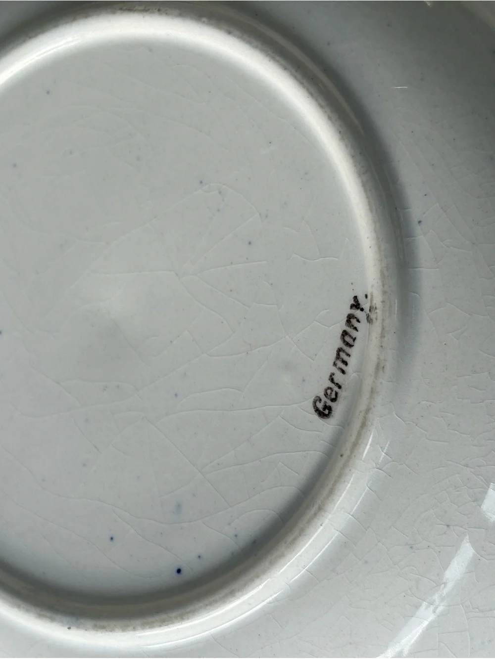 Set of 4 VTG German porcelain rim soup plates in the iconic Blue Onion pattern